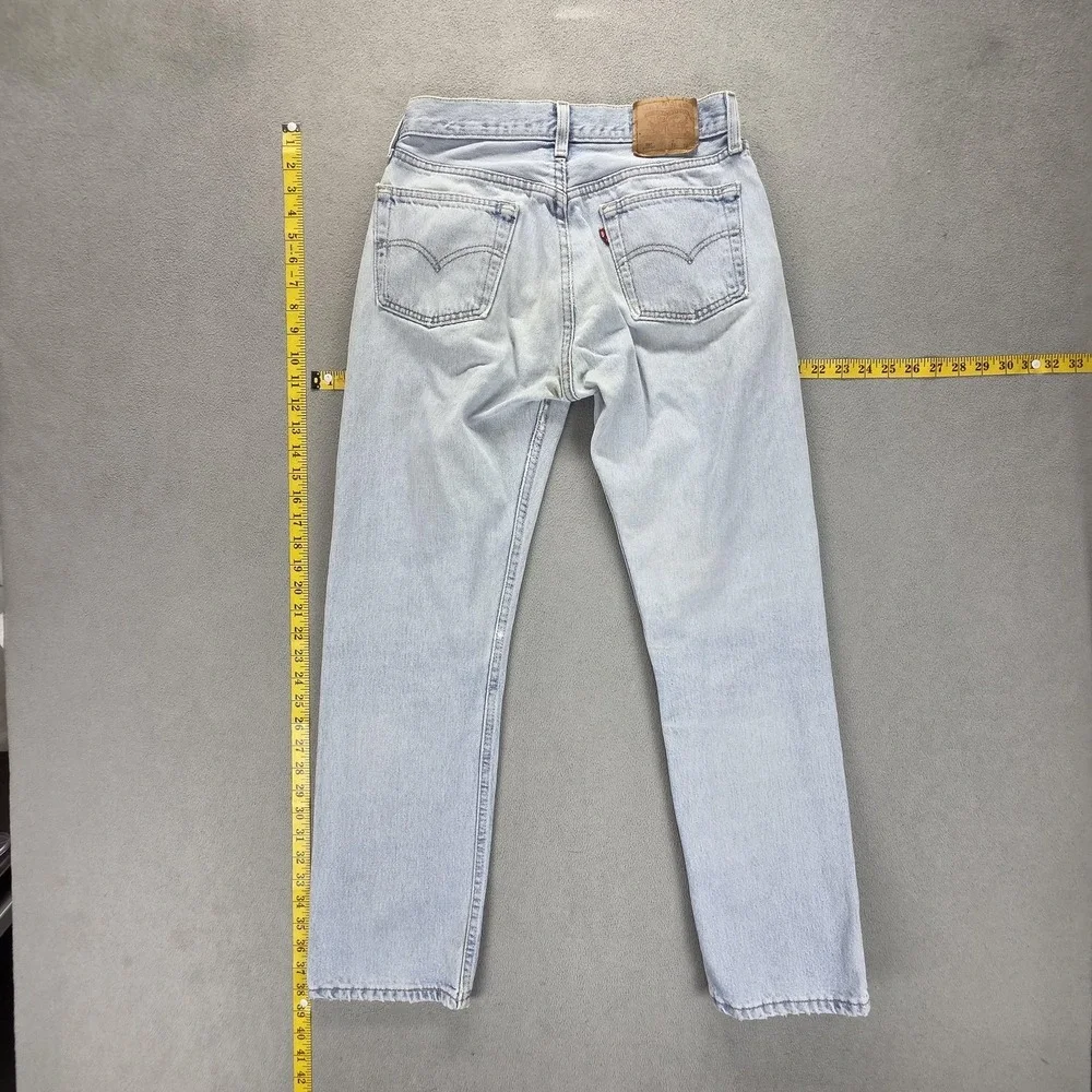 Vintage Levis 501 Jeans Mens 30x30 Light Wash Student Made USA Button Fly